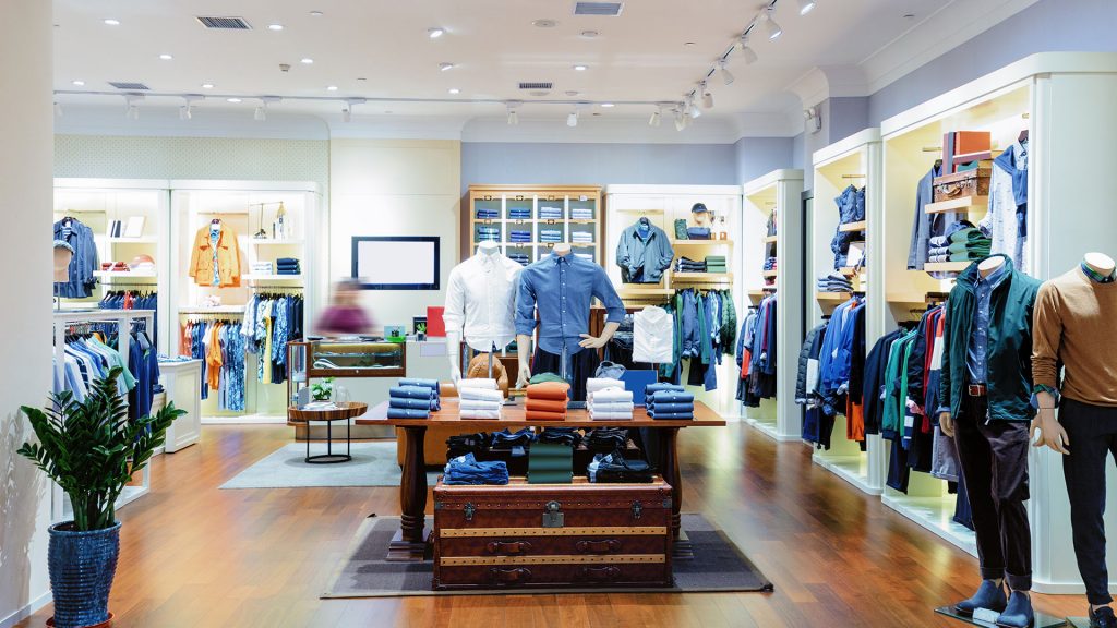 interior of fashion store in shopping mall